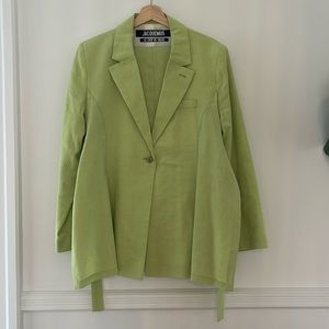 Jacquemus Suit Lime Green Linen in sz 40